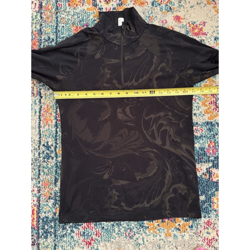 Athleta Momentum Seamless 1/2 Zip Top Black Swirl Pattern Women’s M - Picture 7 of 7